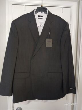 Claiborne Men's Dark Gray Notch Lapel Sport Coat